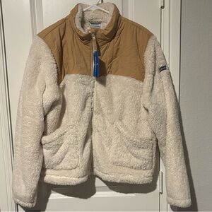 Columbia Cream and Tan Fleece Jacket